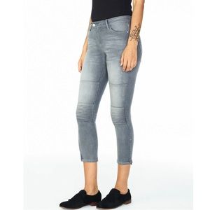 Armani Exchange A|X Mid-rise Crop Skinny Moto Stitch Jeans Gray Wash sz 26